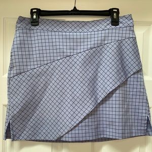 LADY HAGEN WOMEN'S GOLF TENNIS SKORT Periwinkle W Black Grid Pattern SIZE 8